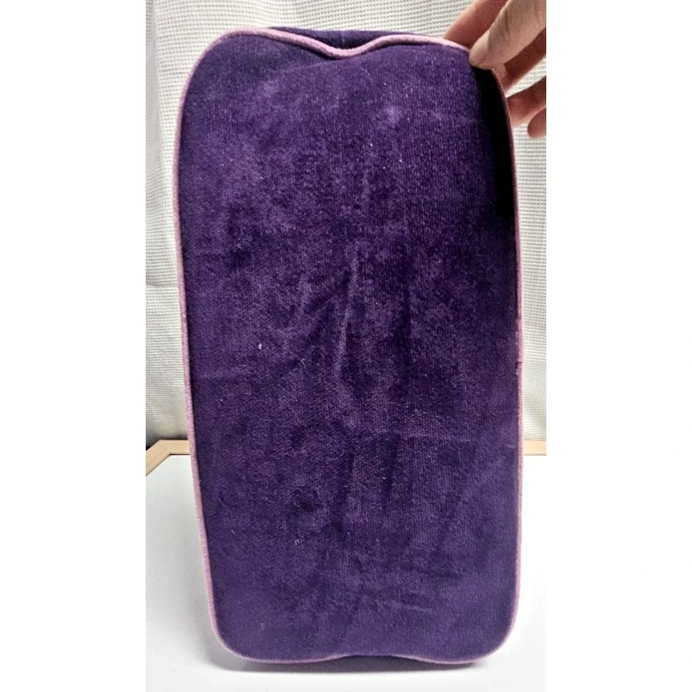 Vtg Y2K Victoria's Secret handbag purple corduroy satchel bag double handle New